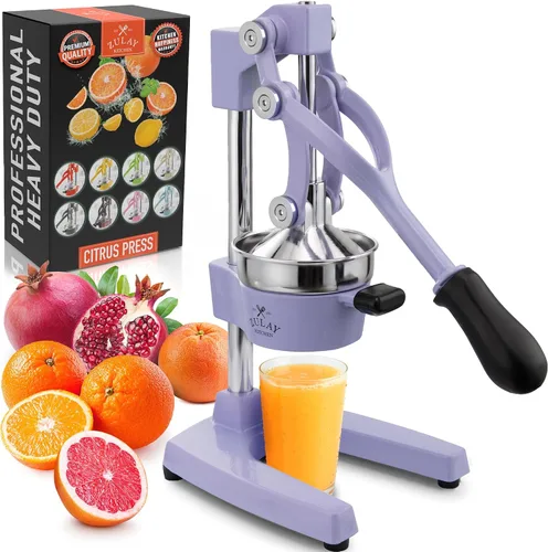 Vista 43 de Zulay Kitchen Exprimidor de hierro fundido, exprimidor de naranja resistente con coladores desmontables para una fácil limpieza, prensa de cítricos