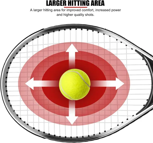 Vista 4 de Racque de tenis para principiantes de 27 pulgadas para adultos, juego de raqueta individual ligera para mujeres y hombres con bolsa de transporte