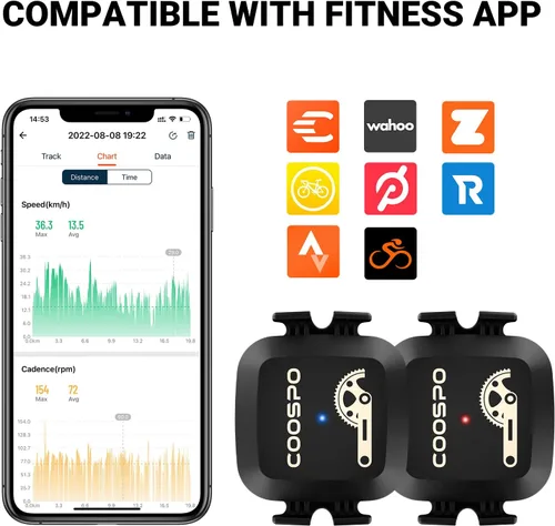 Vista 3 de COOSPO BK467 Bike Speed & Cadence Sensor for Indoor Outdoor Cycling