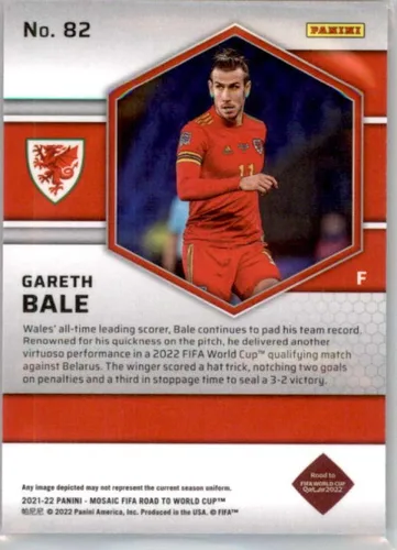Vista 2 de 2021-22 PANINI MOSAIC FIFA #82 GARETH BALE WALES FÚTBOL OFICIAL DE FÚTBOL DE FÚTBOL