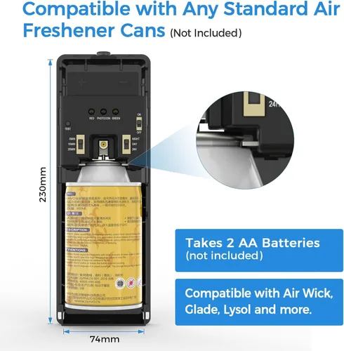 Vista 2 de SVAVO Dispensador automático de ambientador, montado en la pared/de pie, dispensador de aerosol automático programable para interiores, dormitorio