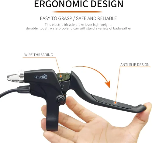 Vista 6 de Maneta de freno para bicicleta eléctrica WUXING 115PDD, empuñaduras de freno para bicicleta eléctrica o scooter E, accesorios de bicicleta eléctrica