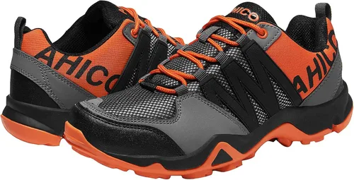 Vista 7 de Ahico Mens Hiking Shoes Water Resistance Outdoor Sneakers Trekking Non-Slip Lightweight Trail Running Camping Breathable Climbing Travel Shoes