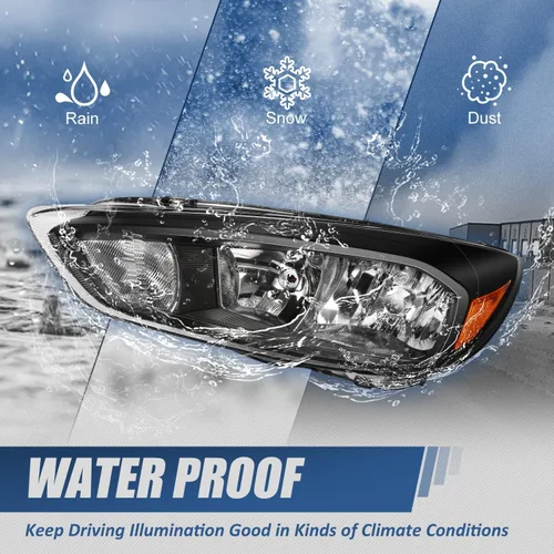 Vista 6 de Auto Dynasty Conjunto de faros delanteros compatible con Ford Focus de 3ª generación, 2015, 2016, 2017, 2018, repuesto de faros halógenos