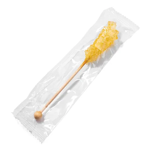 Vista 2 de Candy Envy - Gold Café Sugar Sticks Mini Rock Candy - 36 golosinas doradas envueltas individualmente - Sabor a azúcar original