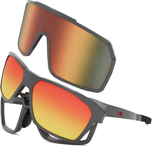 Vista 4 de Hot Buttered HB - Gafas de sol PRESTO 3 en 1 para mujeres y hombres, marco RX + clip + lente casual, protección UV, deportes al aire libre