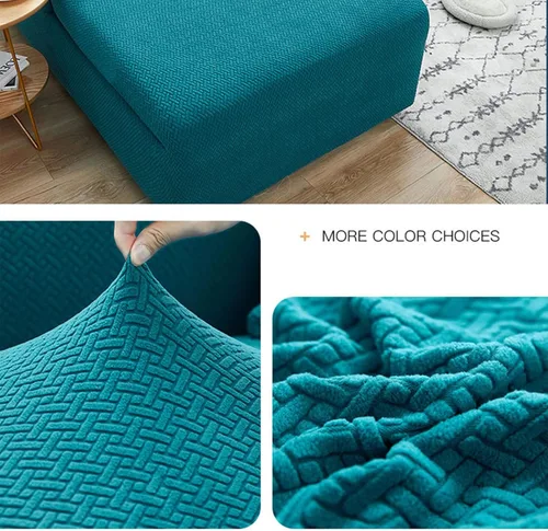 Vista 9 de ZPEE Fundas de sofá de forro polar en forma de L, funda elástica suave para perros, mascotas, sala de estar, protector de muebles, funda Azul