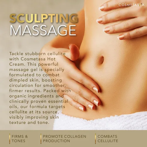 Vista 6 de Aceite de masaje para celulitis y crema caliente, aceite y gel para celulitis 100% natural, altamente absorbente, reafirma, tonifica, tensa e