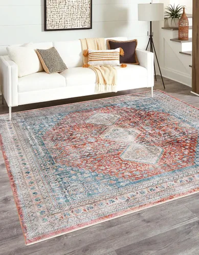 Vista 14 de Unique Loom Newport Collection - Alfombra de área - Rosecliff (Runner 2' 0" x 3' 11", Multi/Azul)