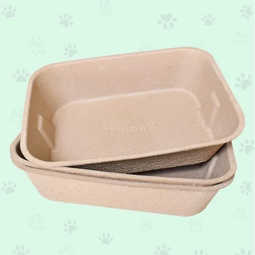 Vista 7 de Caja de arena desechable para gatos (3 paquetes con 1 toalla) Bandeja ecológica de papel 100% reciclado para gatos, 16.14 x 11.81 x 3.94 pulgadas