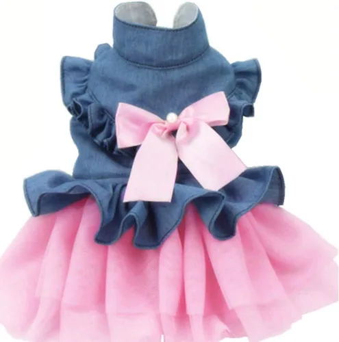 Vista 72 de ANIAC Daisy Vestidos para Perros Pequeños Hembra con Anillo para Correa, Nudo de Lazo Vestido de Boda para Cachorra, Traje de Gato de San Valentín