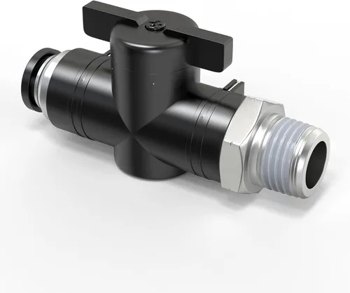 Vista 11 de TAILONZ PNEUMATIC BVU-1/2 OD Válvula de bola de control de flujo de aire Válvula de empuje para conectar accesorio (paquete de 1)