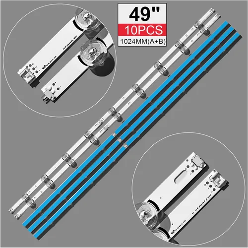 Vista 2 de 10 Uds Tira De Luz LED Parr Fit for LIG Innotek DRT 3,0 49 "A/B 49LB5500 49LB550V 49LB5550 6916L-1944A 6916L-1945A 6916l-1788A 6916l1789
