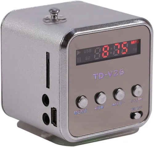 Vista 5 de FOSA Radio FM portátil y altavoz Bluetooth 5.0 2 en 1, altavoz digital música reproductor MP3/4/TF USB disco radio para exterior/interior, batería