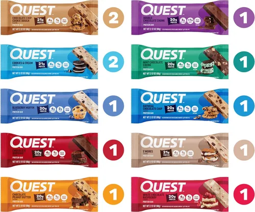 Vista 3 de Quest Nutrition Ultimate Variety Pack Barras de proteínas, altas en proteínas, bajas en carbohidratos, sin gluten, aptas para dieta cetogénica, 12