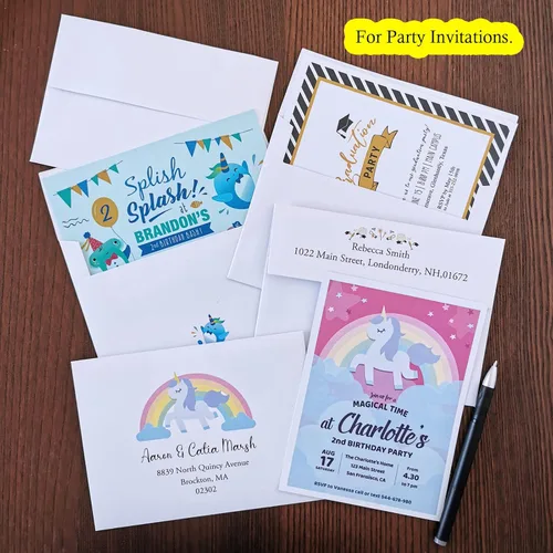 Vista 6 de Winlyn 200 sobres de invitación A6 en blanco autoadhesivo de 4 3/4 x 6 1/2 sobres de solapa cuadrada de 95 libras para boda, ducha, invitación