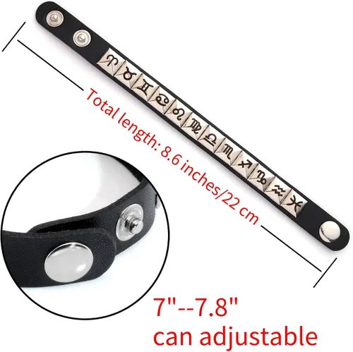 Vista 2 de MILAKOO Punk - Pulsera de piel sintética para hombre, con botón a presión, para mujer