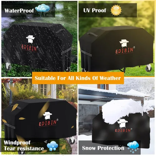 Vista 5 de Captiva Designs - Cubierta para parrilla de barbacoa de gas propano de 4 quemadores, ligera y duradera, resistente al agua, cubierta de 54 pulgadas