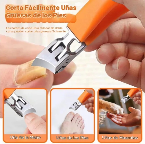 Vista 5 de Cortaúñas con apertura amplia anti-salpicaduras, cortaúñas inclinadas a prueba de salpicaduras de mango largo, cortaúñas para uñas encarnadas