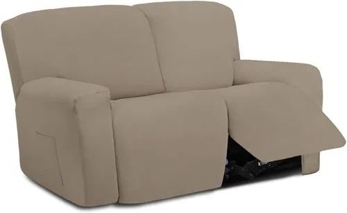 Vista 59 de Easy-Going - Funda elástica de microfibra para sofá reclinable seccional, suave vellón ajustable a tu sofá de 2 cuerpos, lavable, protector