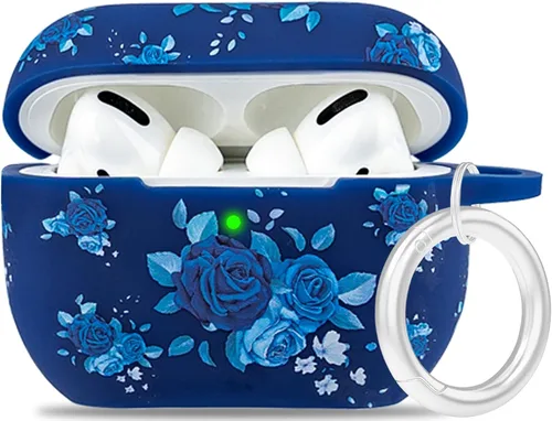 Vista 22 de LitoDream - Funda de silicona suave y flexible con llavero para Apple AirPods 2 y 1, para niñas (vaca; blanco con cactus)