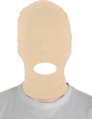 Vista 13 de Sheface Máscara con capucha de boca abierta de elastano para hombre y mujer, disfraz de cosplay de Halloween Negro