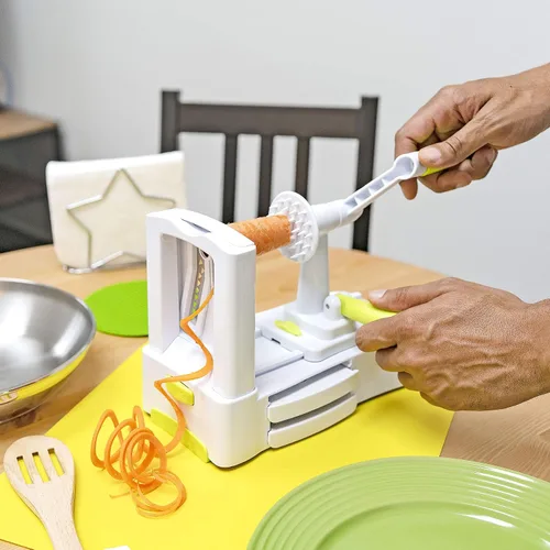 Vista 4 de Southern Homewares - Cortador de verduras en espiral de 3 cuchillas, calabacín, fabricante de fideos de espagueti para frutas y verduras, diseño