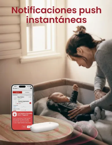 Vista 3 de X-Sense - Termómetro higrómetro Wi-Fi para interiores, estación base no incluida