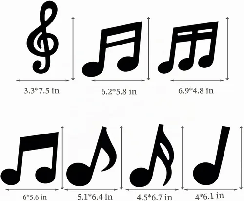 Vista 5 de 21 piezas de centro de mesa con temática de notas musicales, decoraciones musicales para fiesta de cumpleaños, centros de mesa para mesa rock