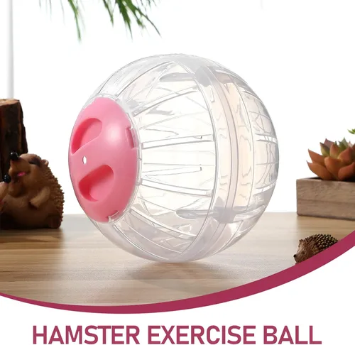 Vista 8 de POPETPOP 2 juguetes de hámster, pelota de ejercicio transparente, rueda de hámster para hámsteres enanos, mascotas pequeñas, correr para aumentar