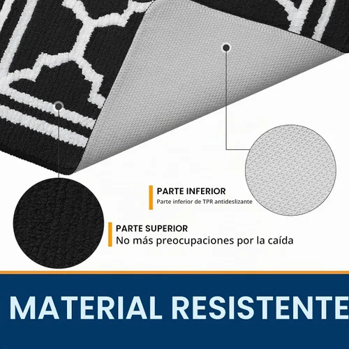 Vista 4 de Buganda Alfombra para Puerta Interior, Tapete Resistente a la Suciedad y Absorbente, Antideslizante, Alfombras de Perfil Bajo para Entrada
