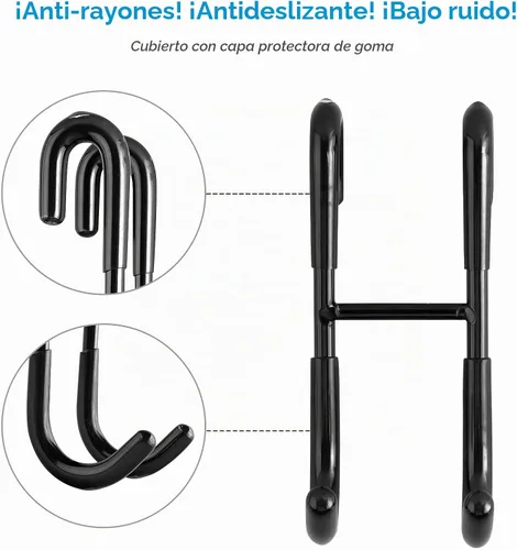 Vista 2 de Simtive Ganchos para Puerta de Ducha (Paquete de 2), Ganchos para Toallas para Baño de Vidrio Sin Marco para Squeegee, Negro