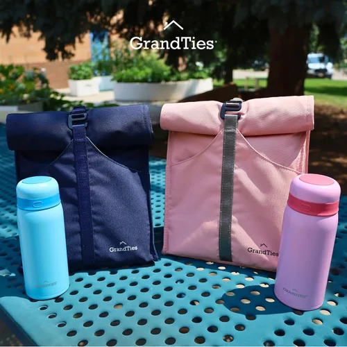 Vista 7 de GRANDTIES Lonchera térmica para mujeres, hombres y adultos, contenedores enrollables a prueba de fugas, bolsas reutilizables para aperitivos