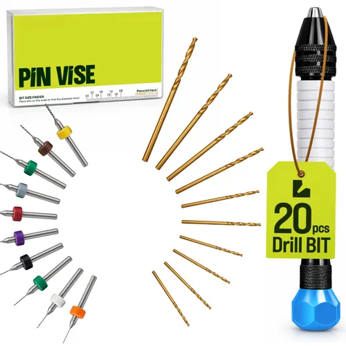 Vista 9 de Juego de brocas de mano para joyería, juego de brocas micro para resina y manualidades, color azul