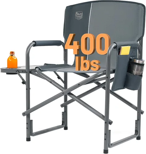 Vista 13 de TIMBER RIDGE Silla de camping de gran tamaño de aluminio, soporte 400lbs