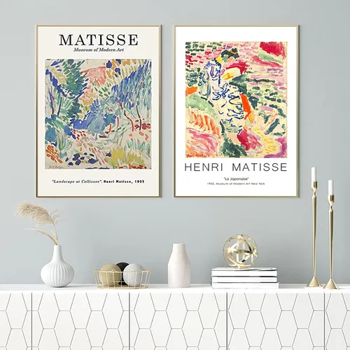 Vista 3 de Henri Matisse impresiones artísticas estéticas de La Japonaise Gallery Exhibition Poster Henri Matisse Juego de impresiones artísticas de galería