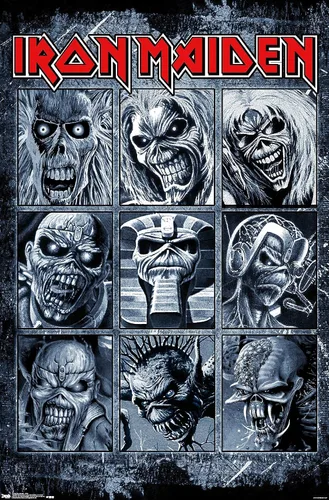Vista 11 de Trends International Iron Maiden - Grid Wall Poster, 14.725" x 22.375", Barnwood Framed Version