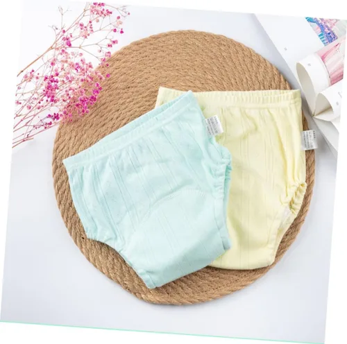 Vista 7 de 2 pañales de algodón para niños y niñas, transpirables, lavables, fundas de pañales para niños y niñas, colores mezclados para entrenamiento y viajes