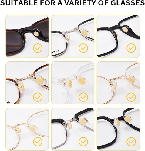 Vista 6 de Almohadillas de nariz de espuma suave para gafas, autoadhesivas, antideslizantes, para gafas de marco de plástico, lentes de sol, 12 pares