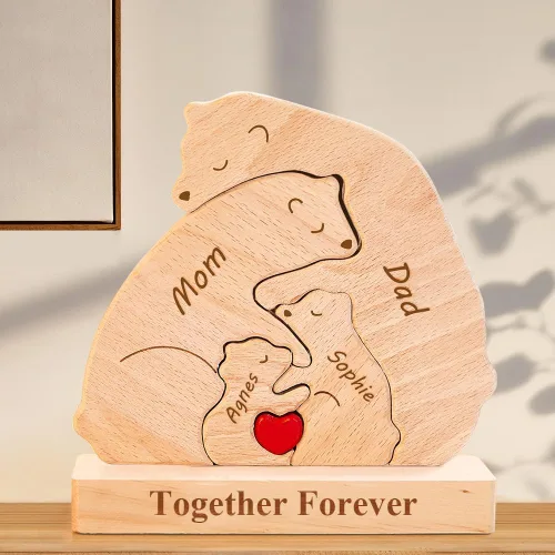 Vista 15 de Pies de bebé de madera personalizados con nombres de familia, We are One, rompecabezas de nombres de miembros de la familia personalizados, regalos