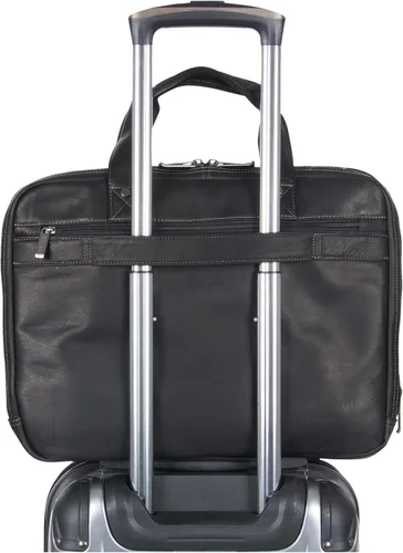 Vista 7 de Kenneth Cole REACTION "Out of the Bag" Manhattan - Bolso bandolera de cuero colombiano para laptop de 15.6" para viajes y negocios