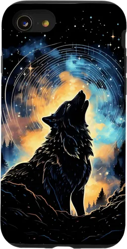 Vista 18 de Howling Wolf Space Galaxy Stars Wolves Animal Case for iPhone 17