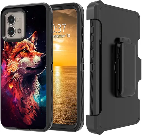 Vista 97 de Funda para Moto G Stylus 5G 2023 con funda de clip para cinturón y soporte, resistente de doble capa, resistente a prueba de golpes, para Motorola