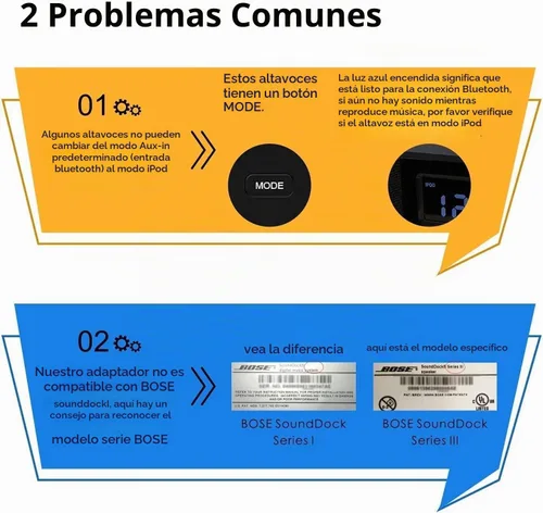Vista 2 de Adaptador Bluetooth de 30 pines, adaptador de audio estéreo inalámbrico de 30 pines, receptor de música Bluetooth 5.0 para Bose Sounddock II 2 10