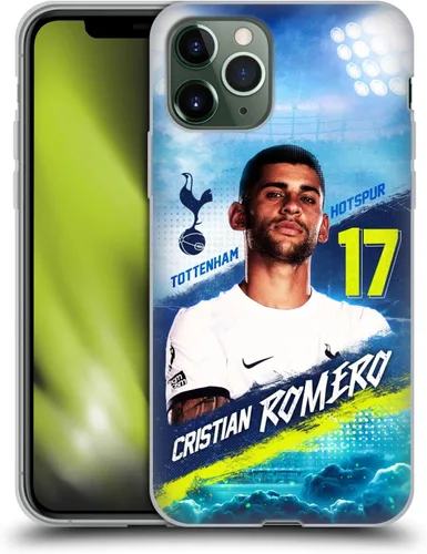 Vista 50 de Head Case Designs Officially Licensed Tottenham Hotspur F.C. Cristian Romero 2023/24 First Team Gel Case [Military Grade] Compatible with Apple