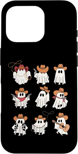 Vista 20 de Carcasa espeluznante divertida para iPhone 16 Boo Haw Western Cowboy Ghost Cowgirl