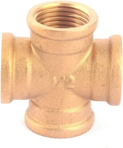 Vista 2 de ZHaonan- Manguera de latón, 1 conector de latón de 4 vías, rosca hembra de 1/2 pulgada, divisor de manguera de jardín, accesorios de manguera