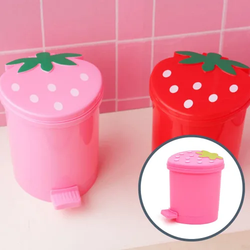 Vista 6 de DOITOOL Mini basurero de escritorio con forma de corazón: cubo de basura de papel pequeño con tapa oscilante, contenedor de basura para encimera