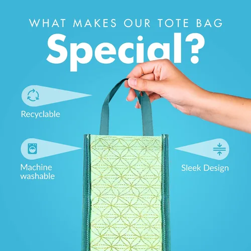 Vista 4 de Simply Green Solutions - Bolsas reutilizables de regalo de vino con asas, portabotellas para 1-6 botellas, juego de 4, Estambul