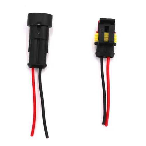 Vista 6 de Arnés de cables de conector eléctrico impermeable de 2 pines de 16 AWG para automóvil, camión, barco y otras conexiones de cables, paquete de 10 10